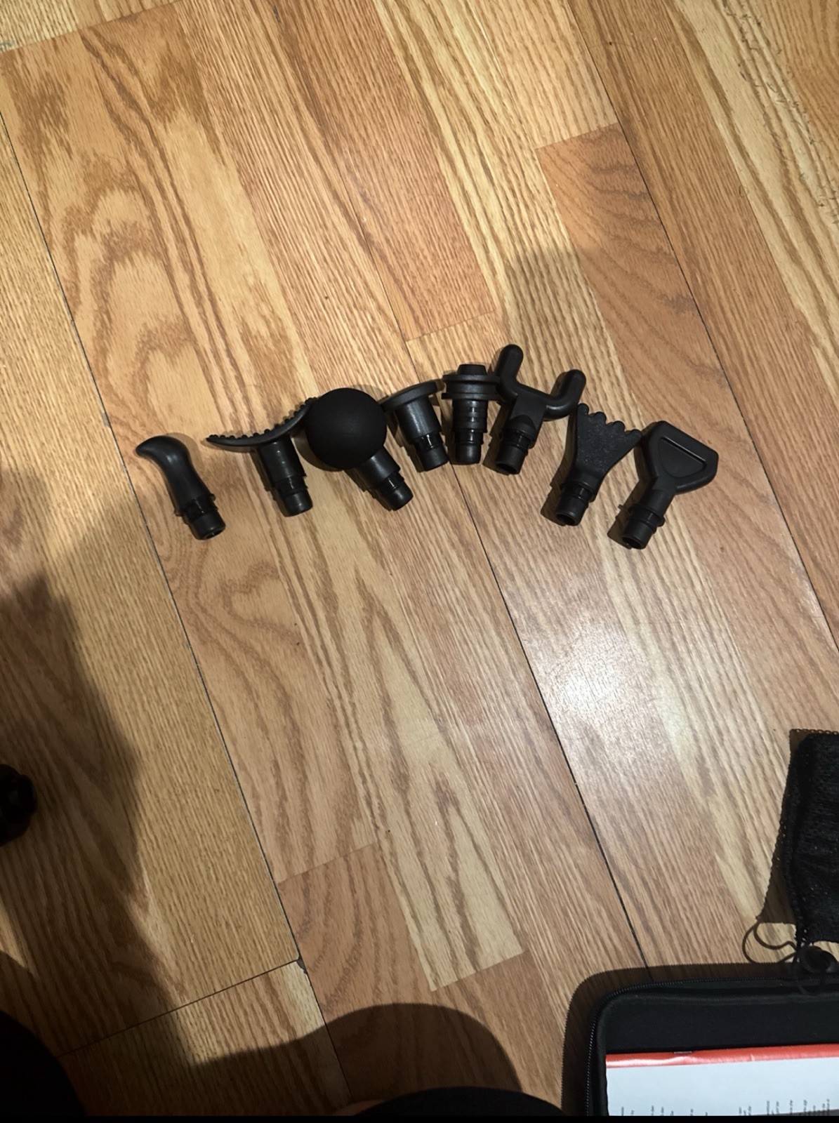 Black Massage Gun With Attachments Charger Manuel Case slighty used
