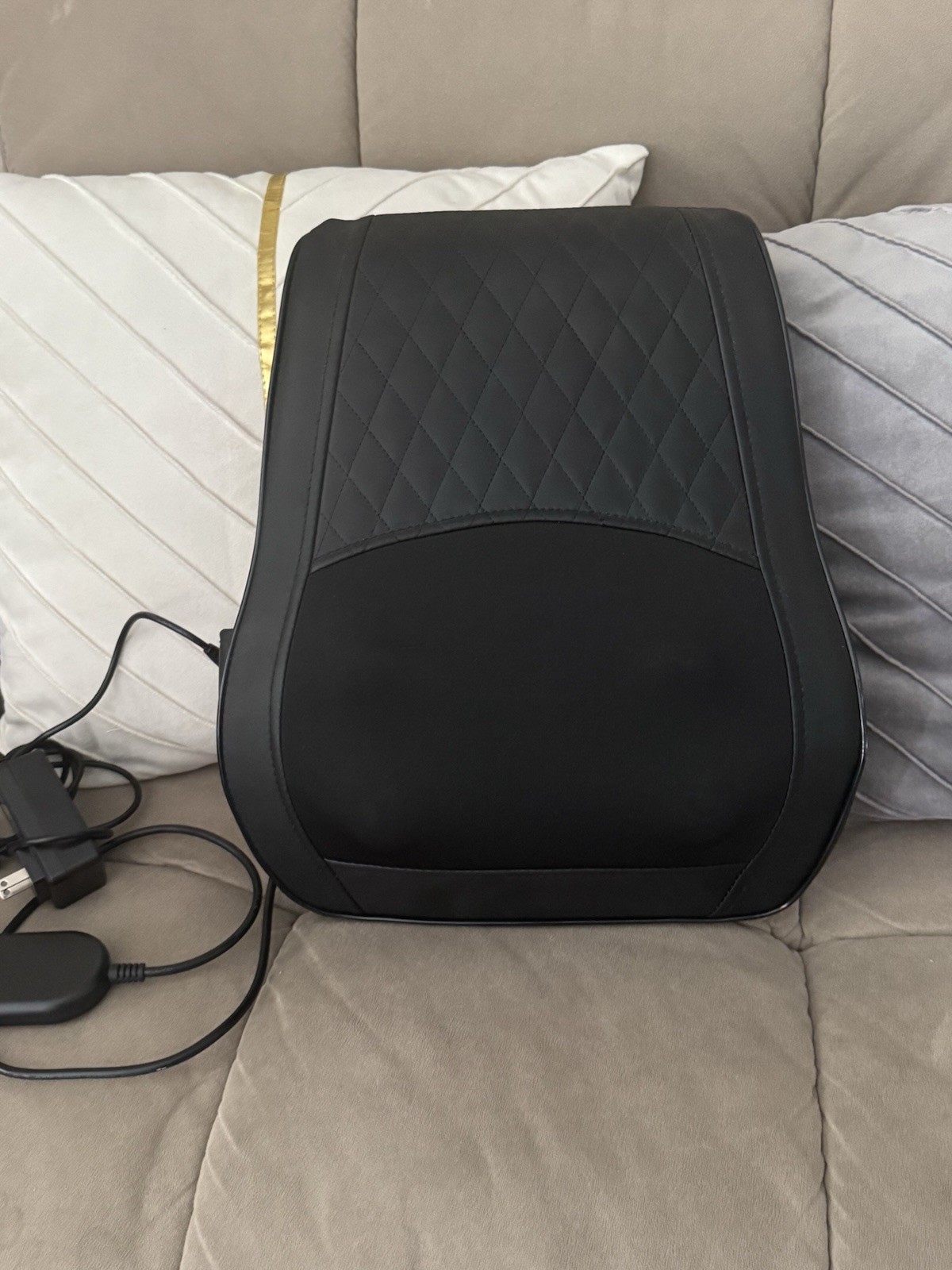 Borwest K7 Back Massage Cushion Black Kneading Heat Remote 4-Head 12V