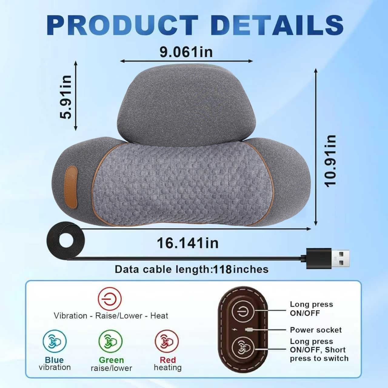 Hugterra Massager, 2025 New massage Neck Massager Relaxation deep tissue pillow