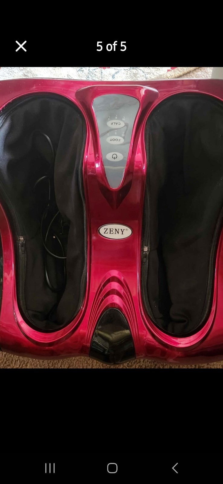ZENY Foot & Leg Massage Machine Rolling Kneading 4 Heads Corded Red/Black