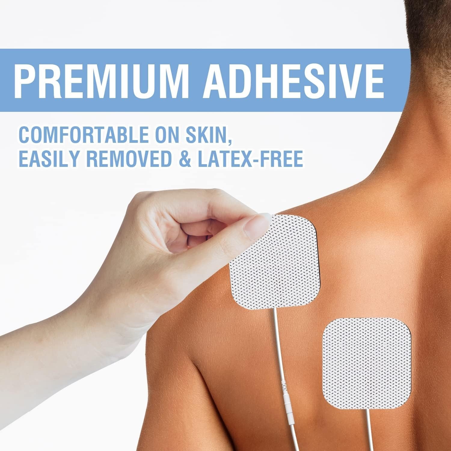 Universal 2″x2″ TENS Replacement Pads – Reusable Electrotherapy Patches, 48 Pack