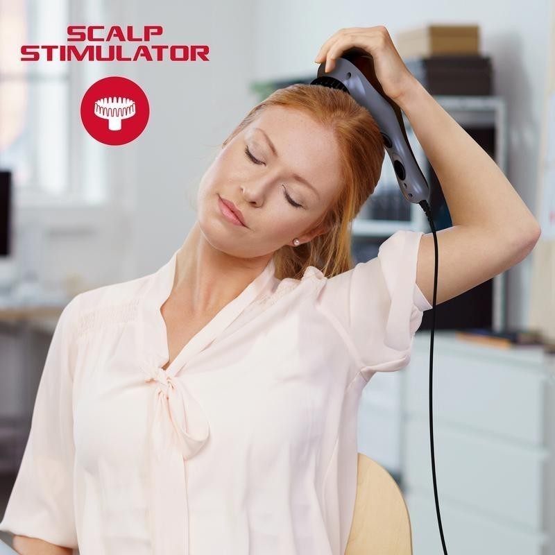 Handheld Heat Therapy Neck Back Massager Multiple Speeds Attachments Portable US