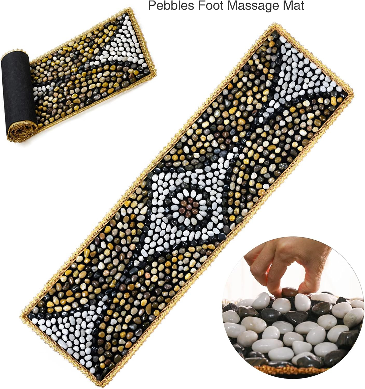 Pebbles Massage Mat, Reflexology Foot Massagers, Foot Pain Relief Massage Rock P