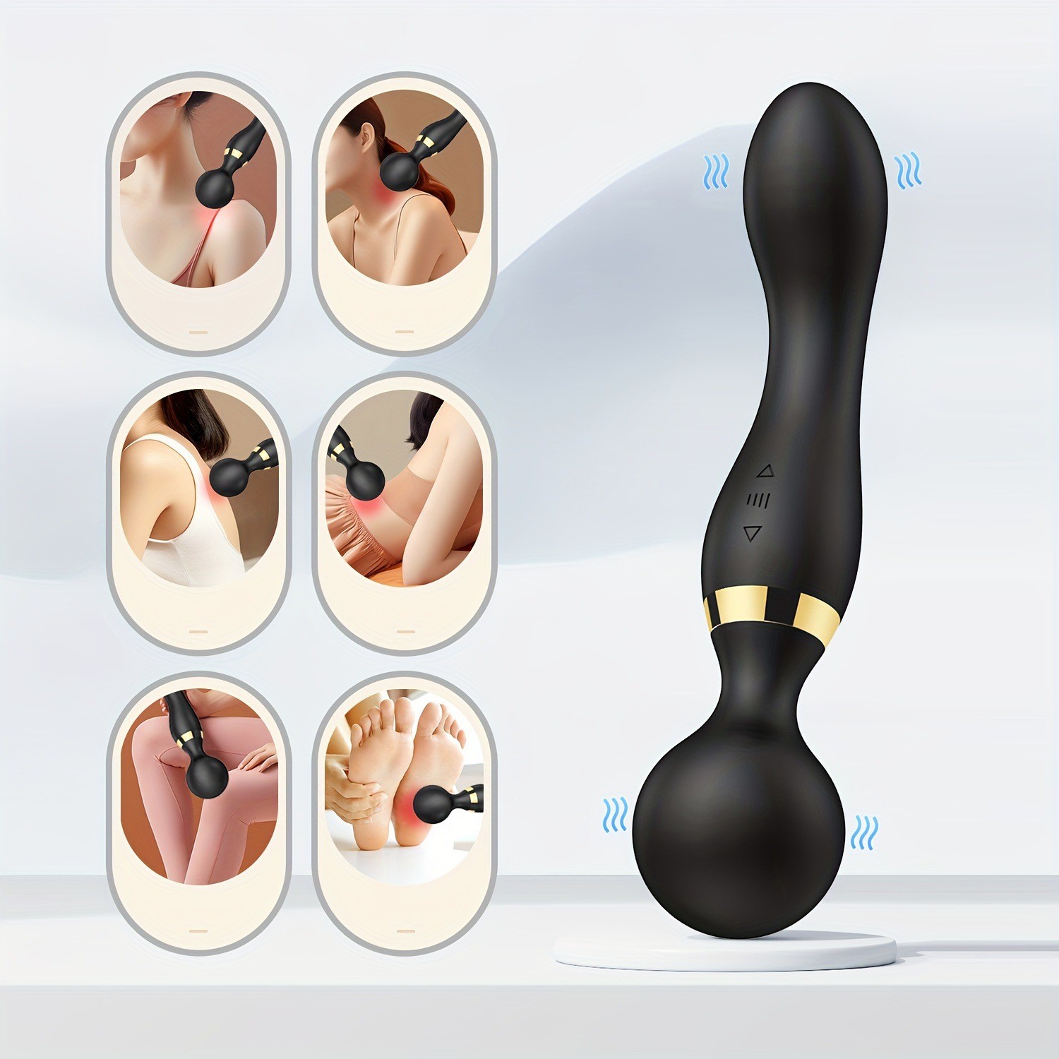 Silicone-Double-Head-Big-Full-Body-Massager-Vibrator-Mute Rechargeable 20 Speeds