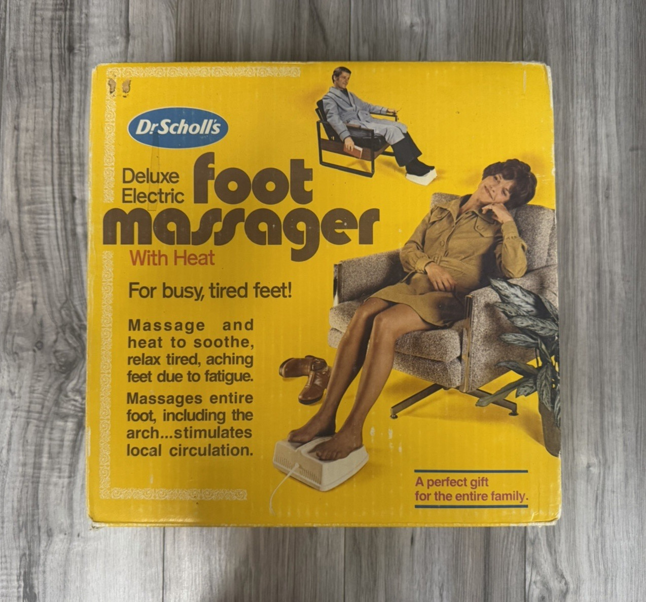 Vintage Dr. Scholl’s Deluxe Electric Foot Massager w/ Heat No. 413X Harvest Gold