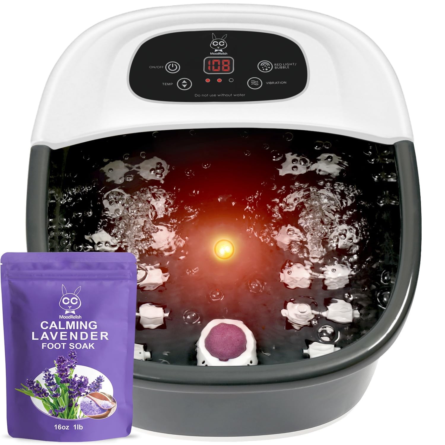 Foot Spa Bath Massager Heat Bubbles And Vibration Massage And Jets 16 Oz