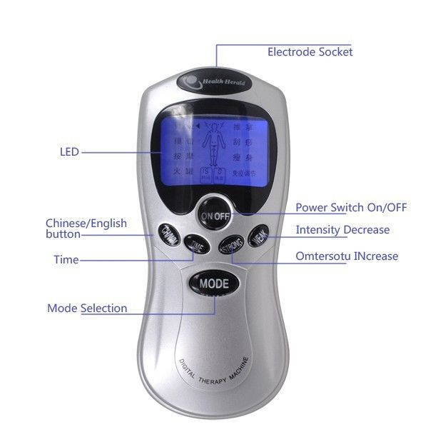 DIGITAL MASSAGER THERAPY MACHINE W/ELECTRONIC MULTI-FUNCTION +8 PADS, ELECTRODES