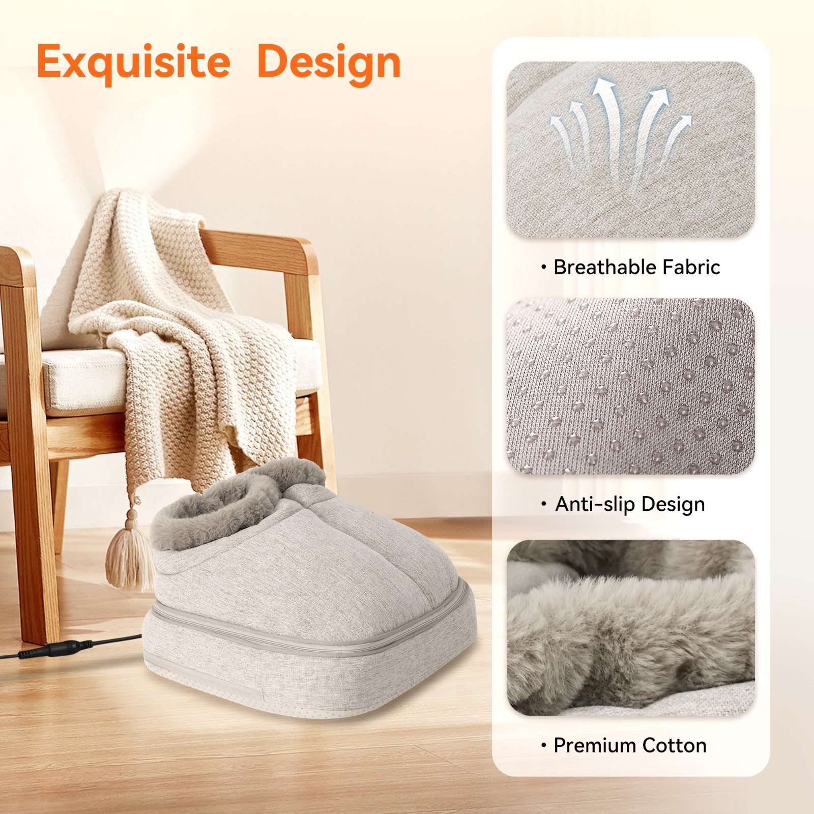 Snailax Shiatsu Foot Massager with Heat Kneading Feet Warmer Blood Circulation