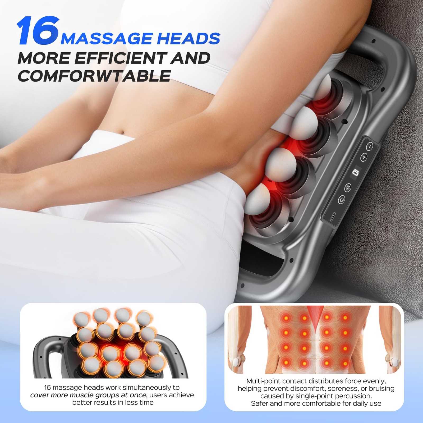 16-Head Massage Gun Set, Deep Tissue Percussion Massager, 2600mAh, 9 Speeds &…