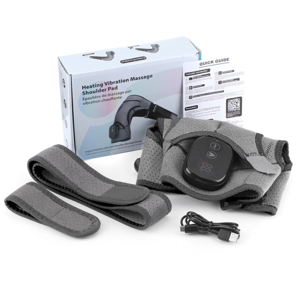 Electric Cordless Heated Shoulder Brace, Shoulder Heating Pad Wrap with Massage