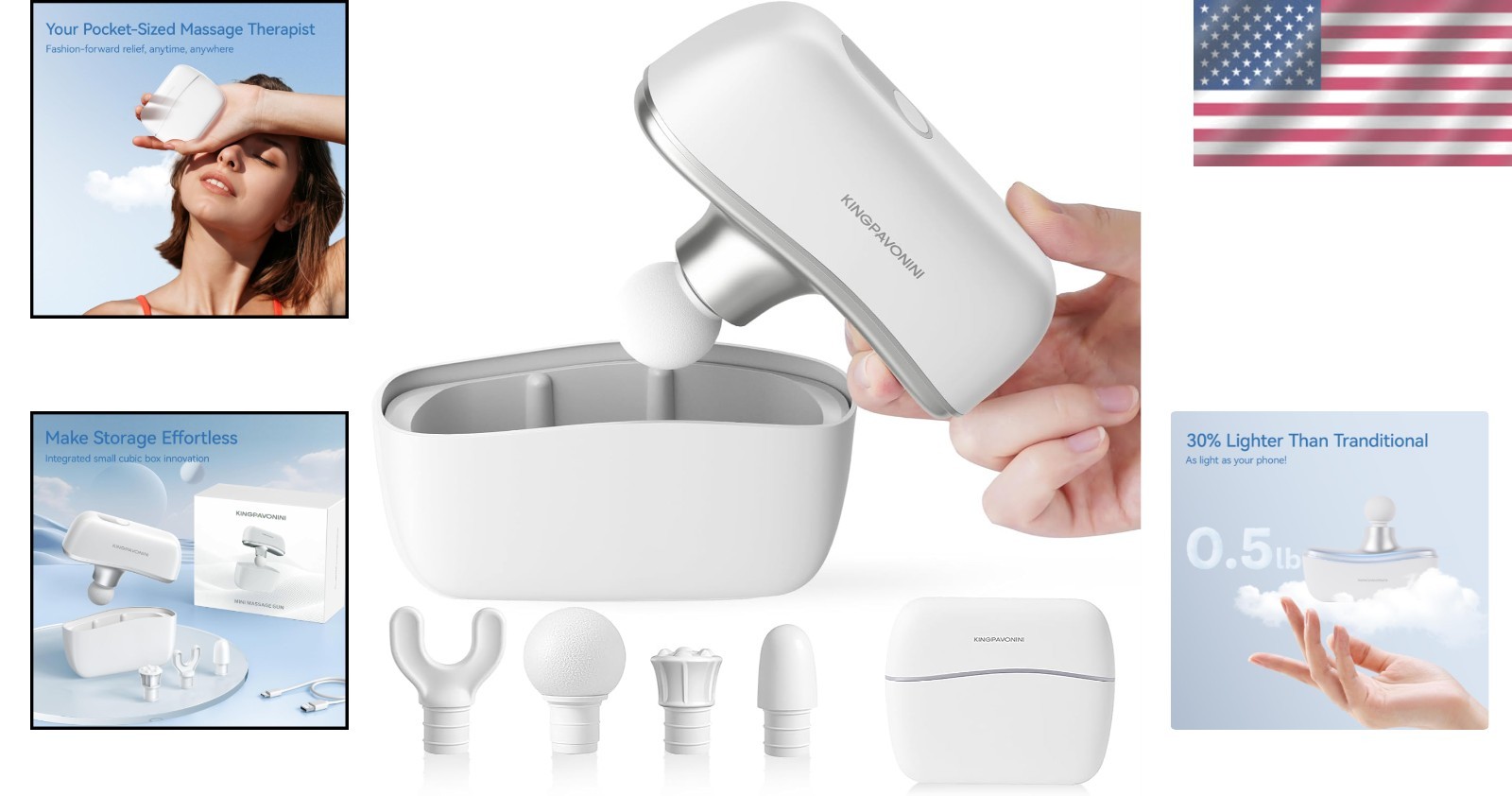 Mini Massage Gun: Pocket-Sized Percussion Massager with 10 Speeds & Storage Case