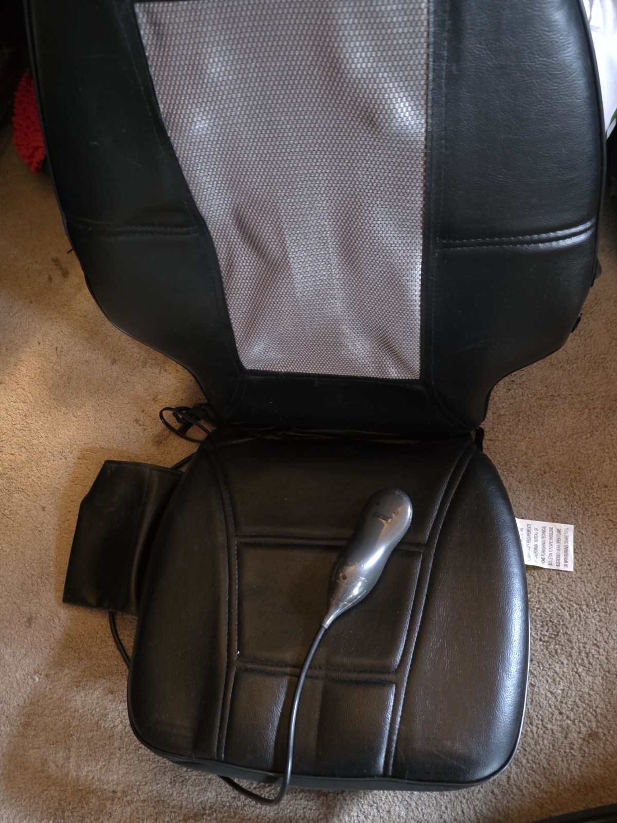 HoMedics Black Massage Cushion for Back, Synthetic Leather, Remote Control