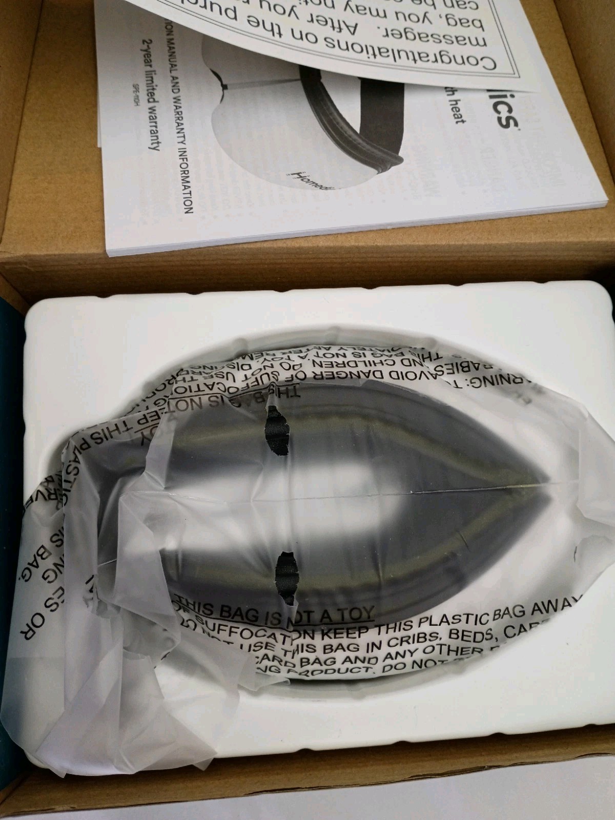 Homedics Cordless Eye Massager w Compression, Heat & Vibration Bluetooth NEW