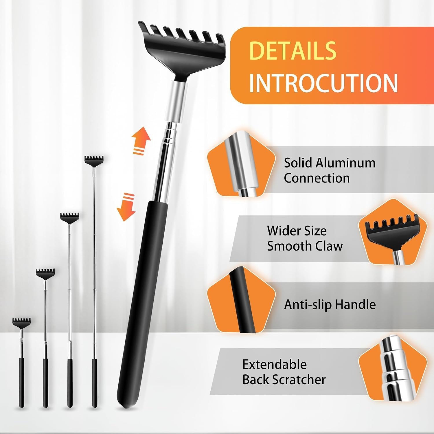 Manual Scalp Massager with 28 Silvery Prongs for Hair Stimulation and Relaxation
