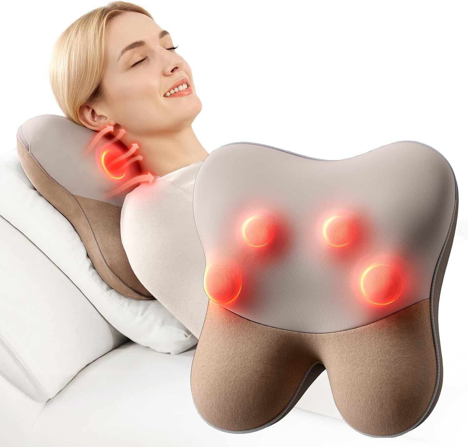 Bob and Brad Shiatsu Neck&Shoulder Back Massager with Heat, Massage Seat Cushion