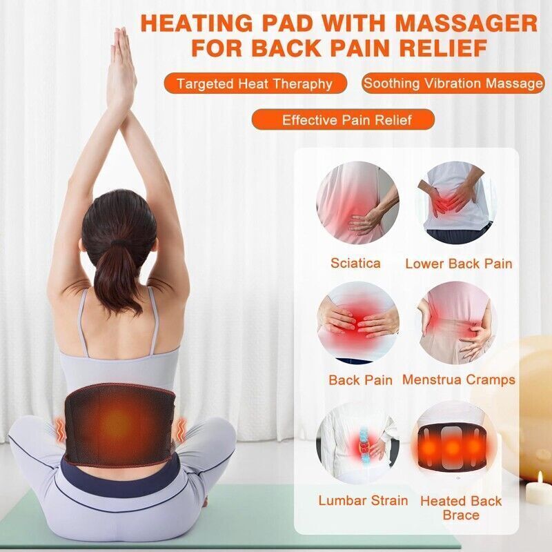 Cordless Massage Belt Electric Heated with Back Support Waist Vibration Massager