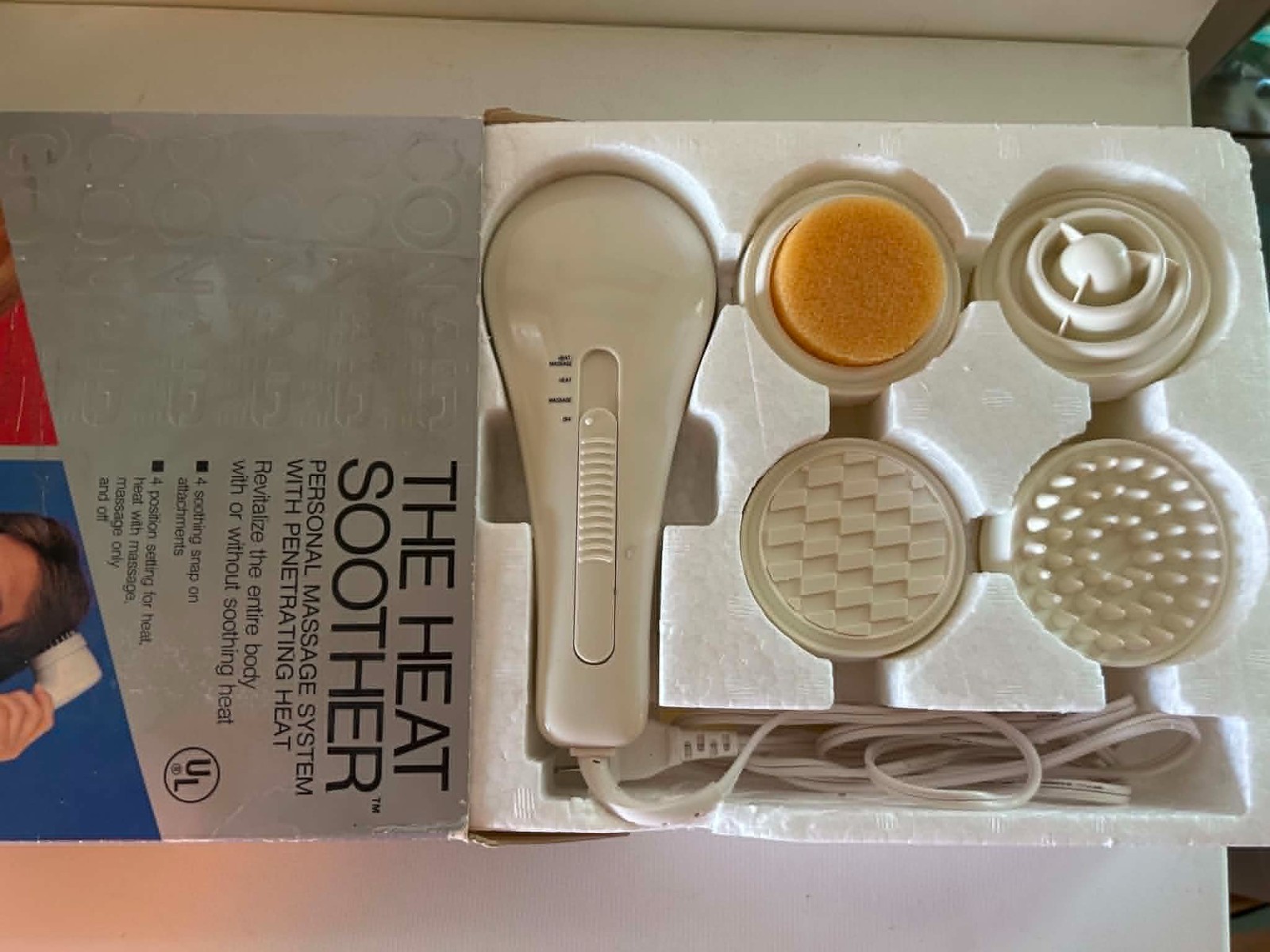 Vintage Conair Heat Soother Personal Massager 4 Attachments ORIGINAL Box WORKS