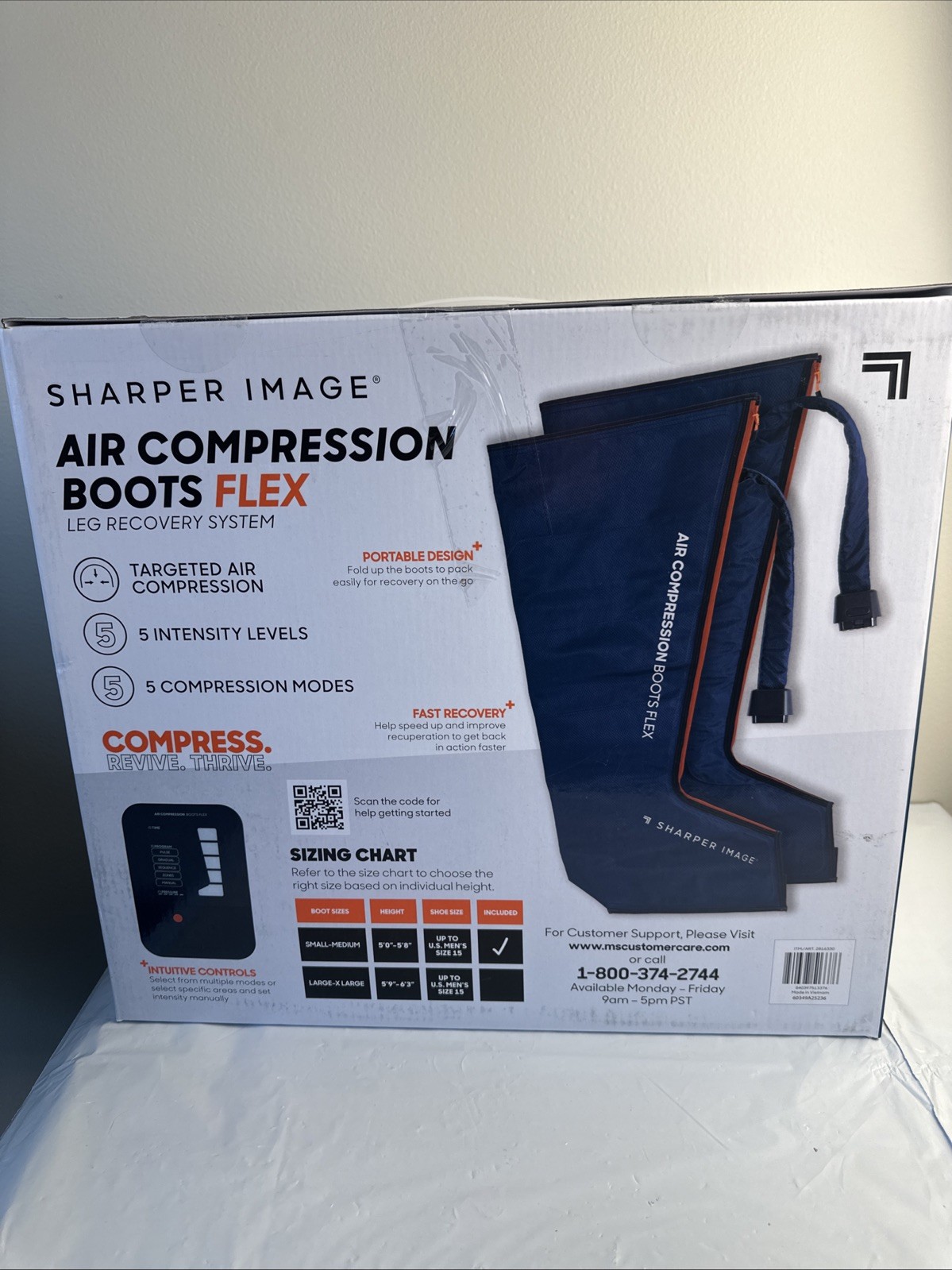 Sharper Image Air Compression Boots Flex Leg Recovery System Small / Medium