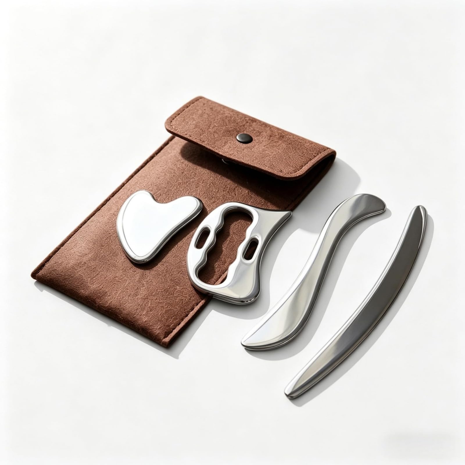 Vanttokeey 4-in-1 Muscle Scraper Tool Set, Stainless Steel IASTM Scraping Mas…