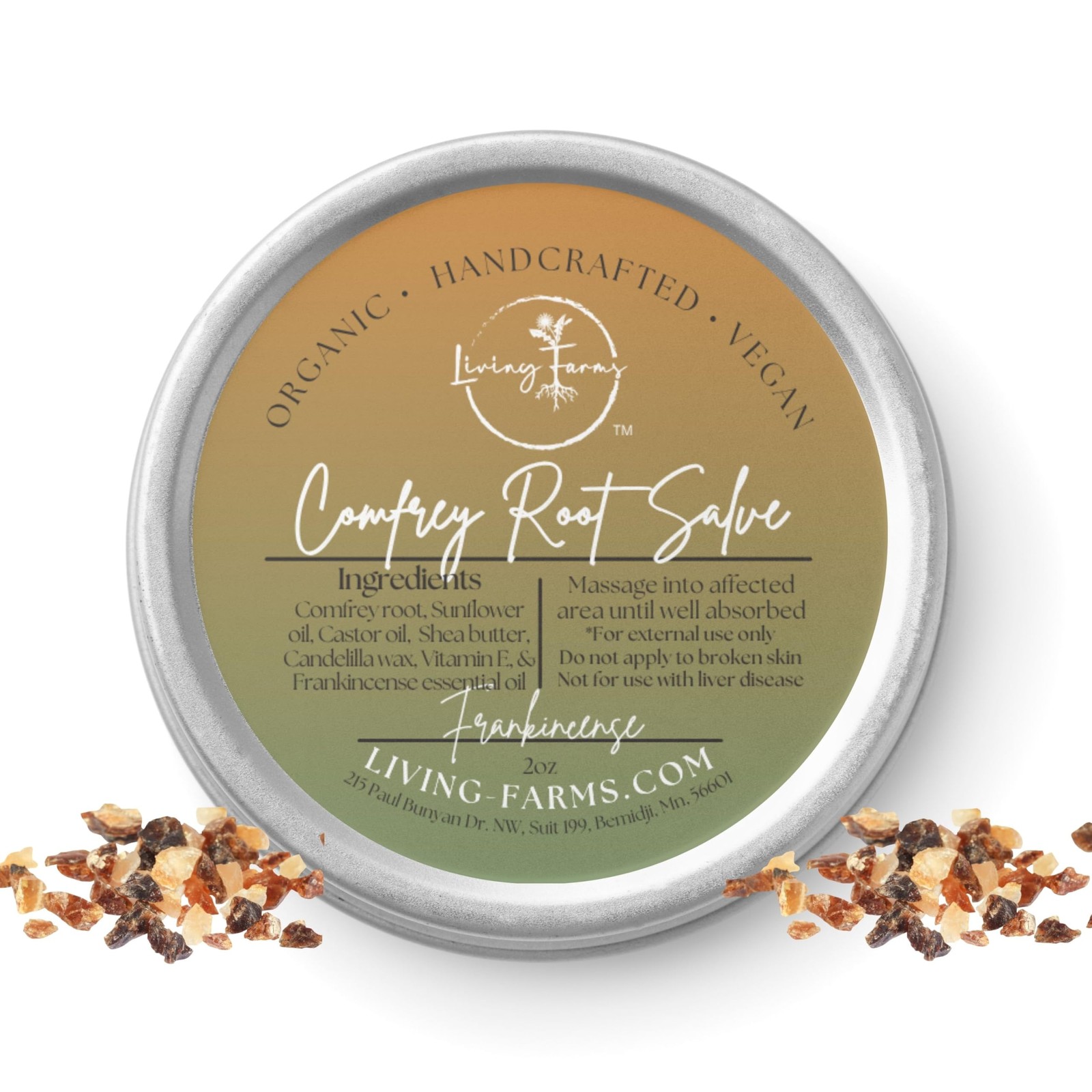 Comfrey Salve with Castor Oil & Frankincense – 1 Ounce (Pack of 1), Green