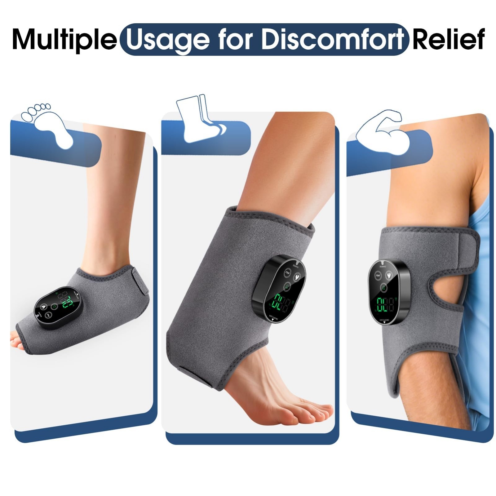Heated Foot Massager for Neuropathy, Pain Relief Ankle Wrap & Massage Pad
