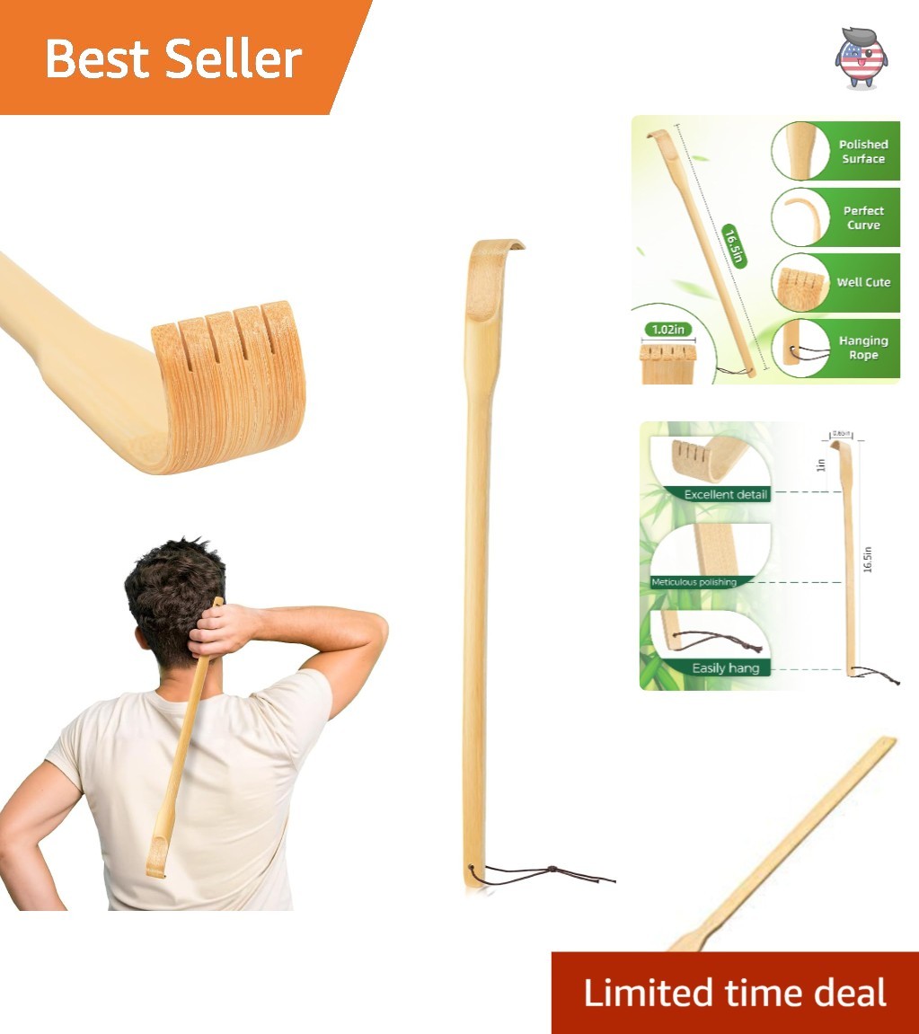 Handcrafted Bamboo Back Scratcher – Lightweight 16.5” Itch Relief Massager