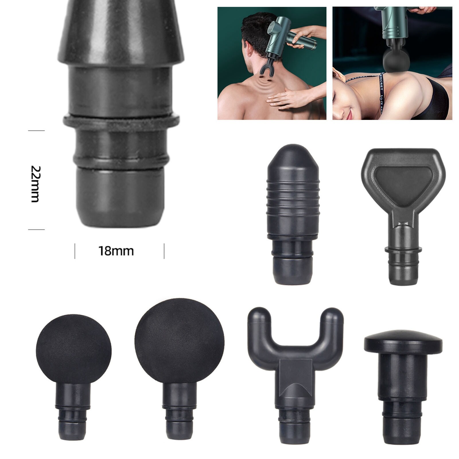 Replacement Heads Attachments For Massage Gun Body Deep Tissue Muscle Massager