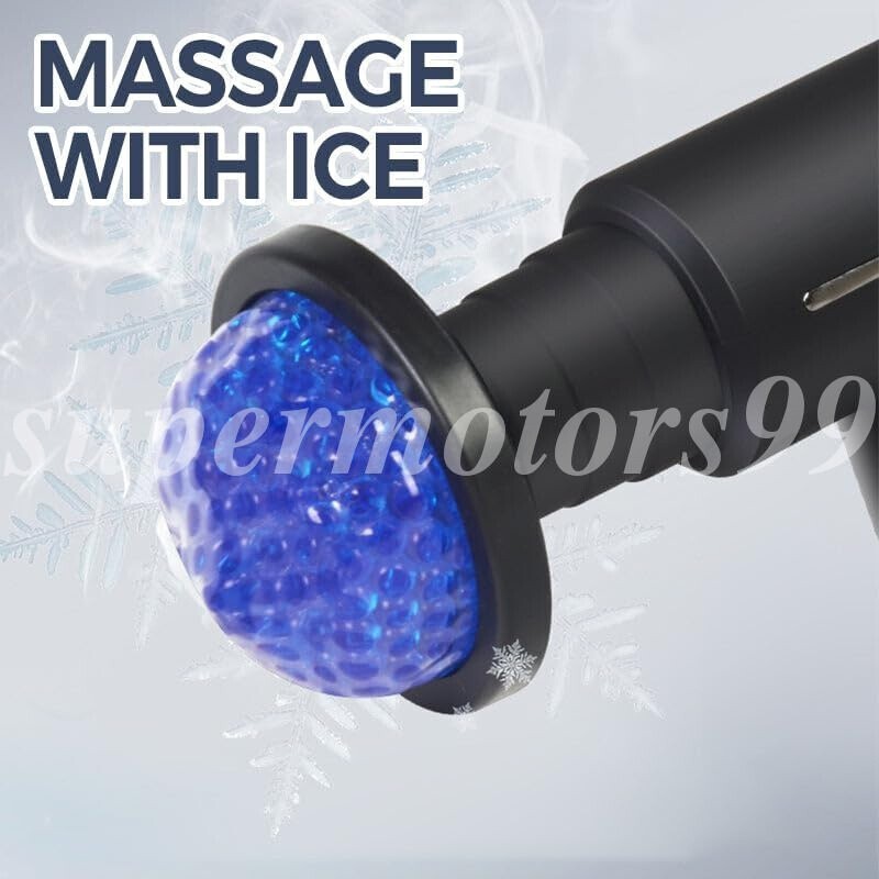 Cold Massage Gun Deep Percussion Tissue Muscle Relax 6 Heads Travel Case LCD