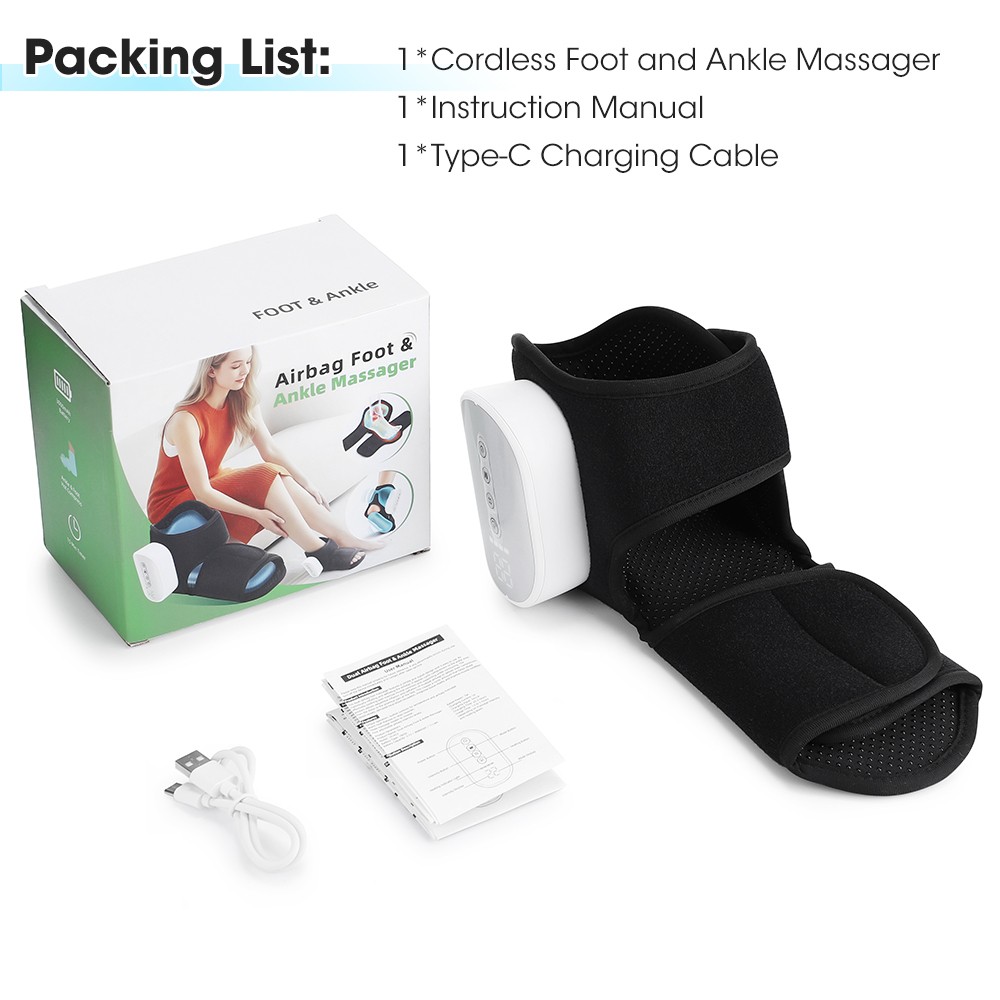 2/1Pc Air Compression Foot Ankle Massager for Pain Relief 4 Heating 3 Vibration