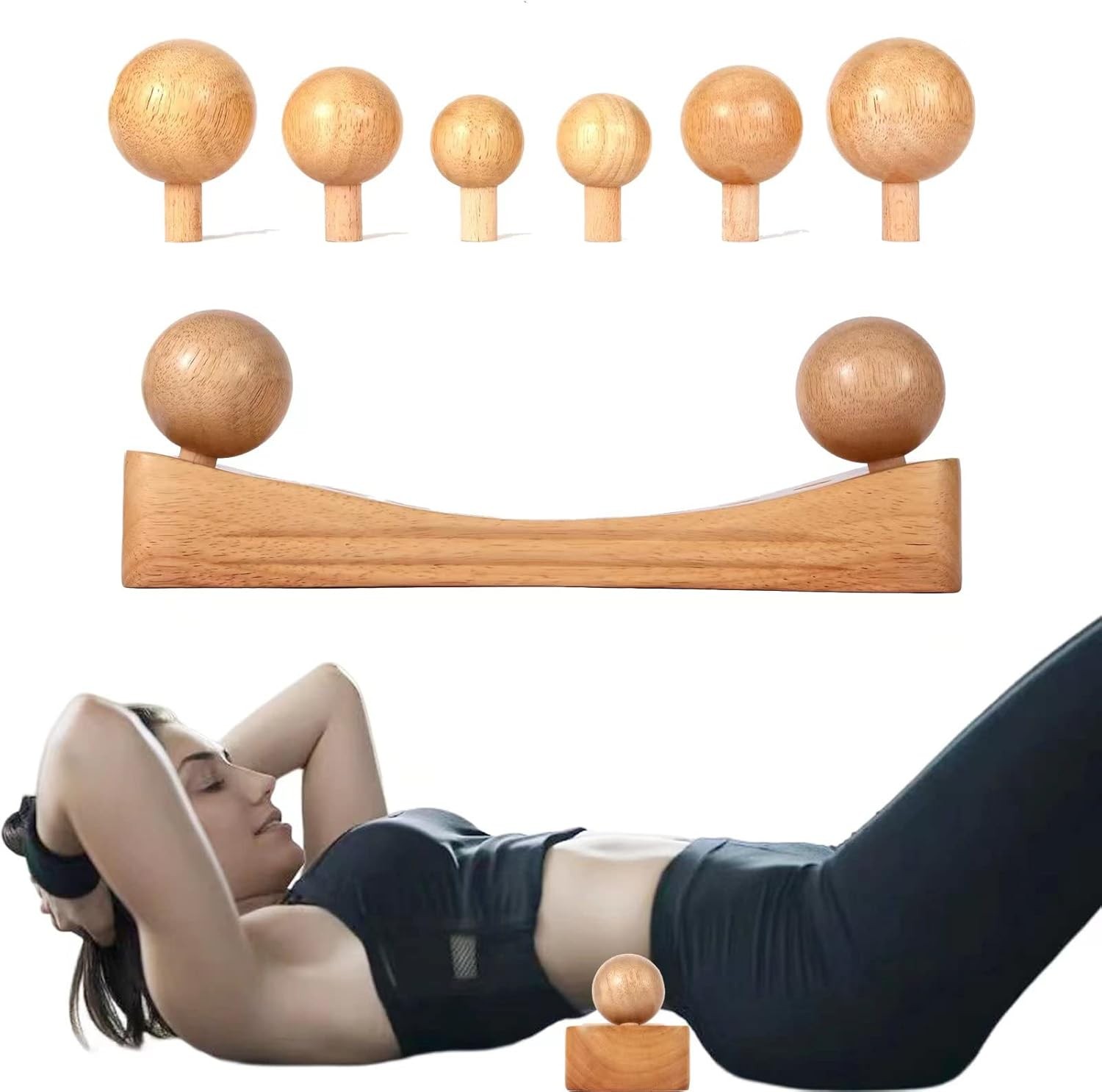 Psoas Release Tool,Neck Back Hip Hook Stretcher,Wood Nature Color
