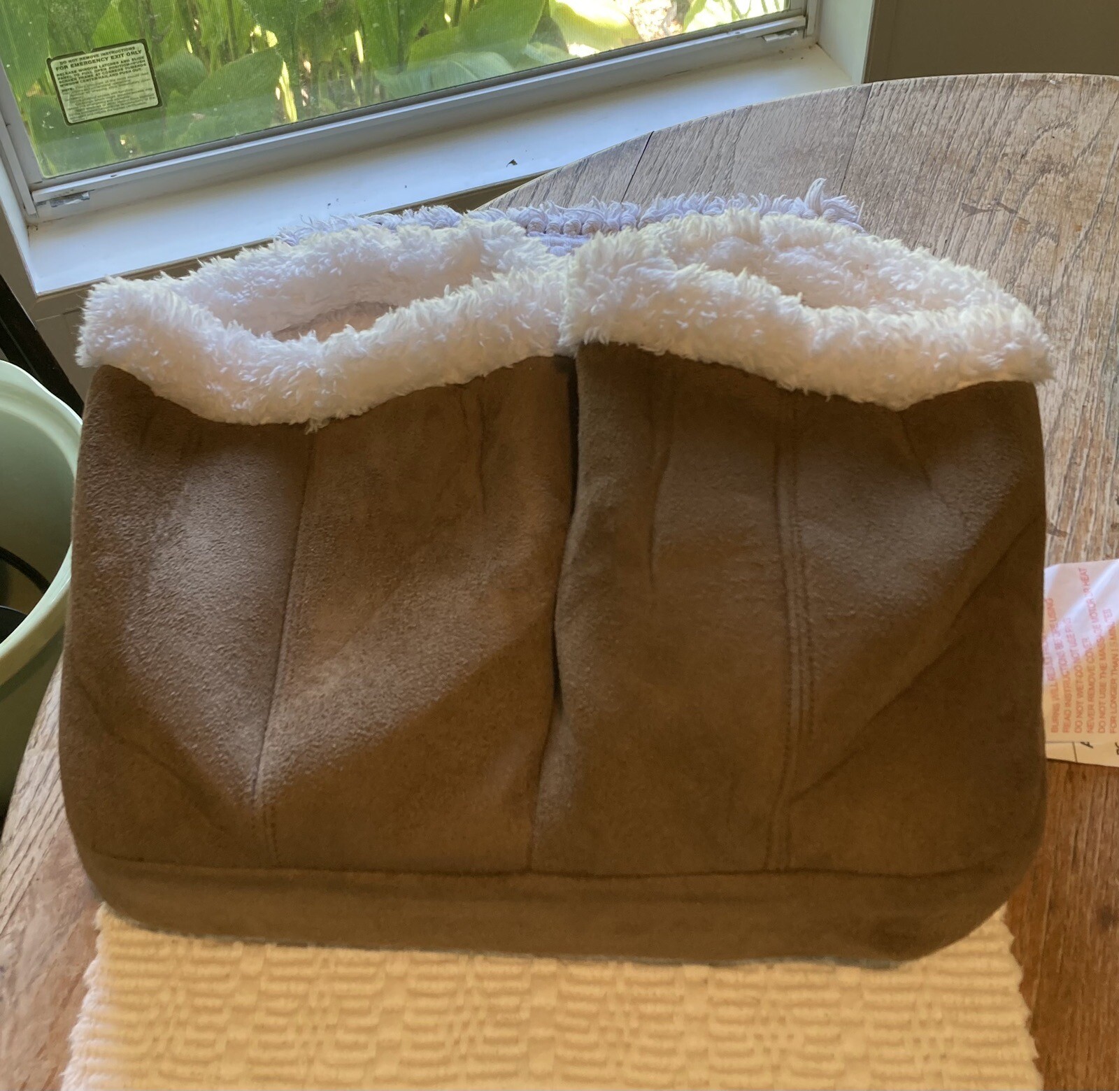 Sharper Image Warming Foot Massager Tan Brown.