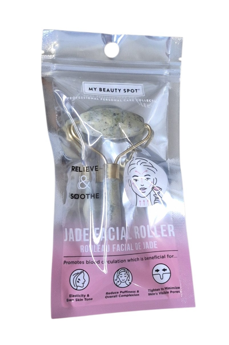 My Beauty Spot Jade Facial Roller Massager Tool Reduce Puffiness Soothe Skin NIP