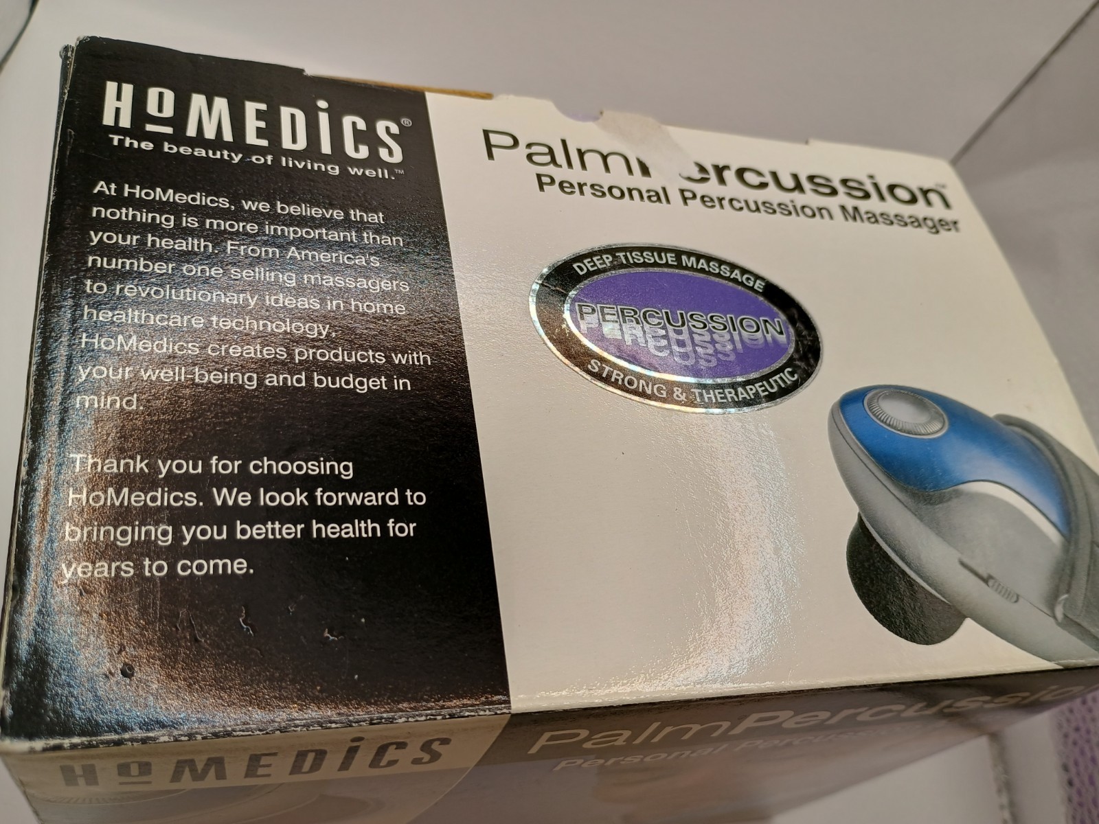 HoMedics Palm Percussion Personal Body Heat Massager 3 Head Attachments Open Box