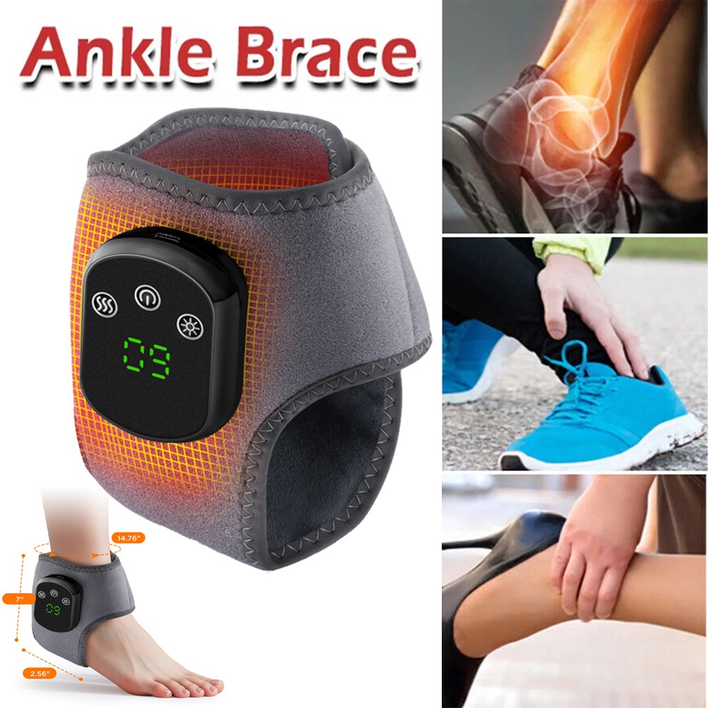 1/2Pair Electric Foot Ankle Massager Pain Relief 3 Modes Vibration Hot Compress