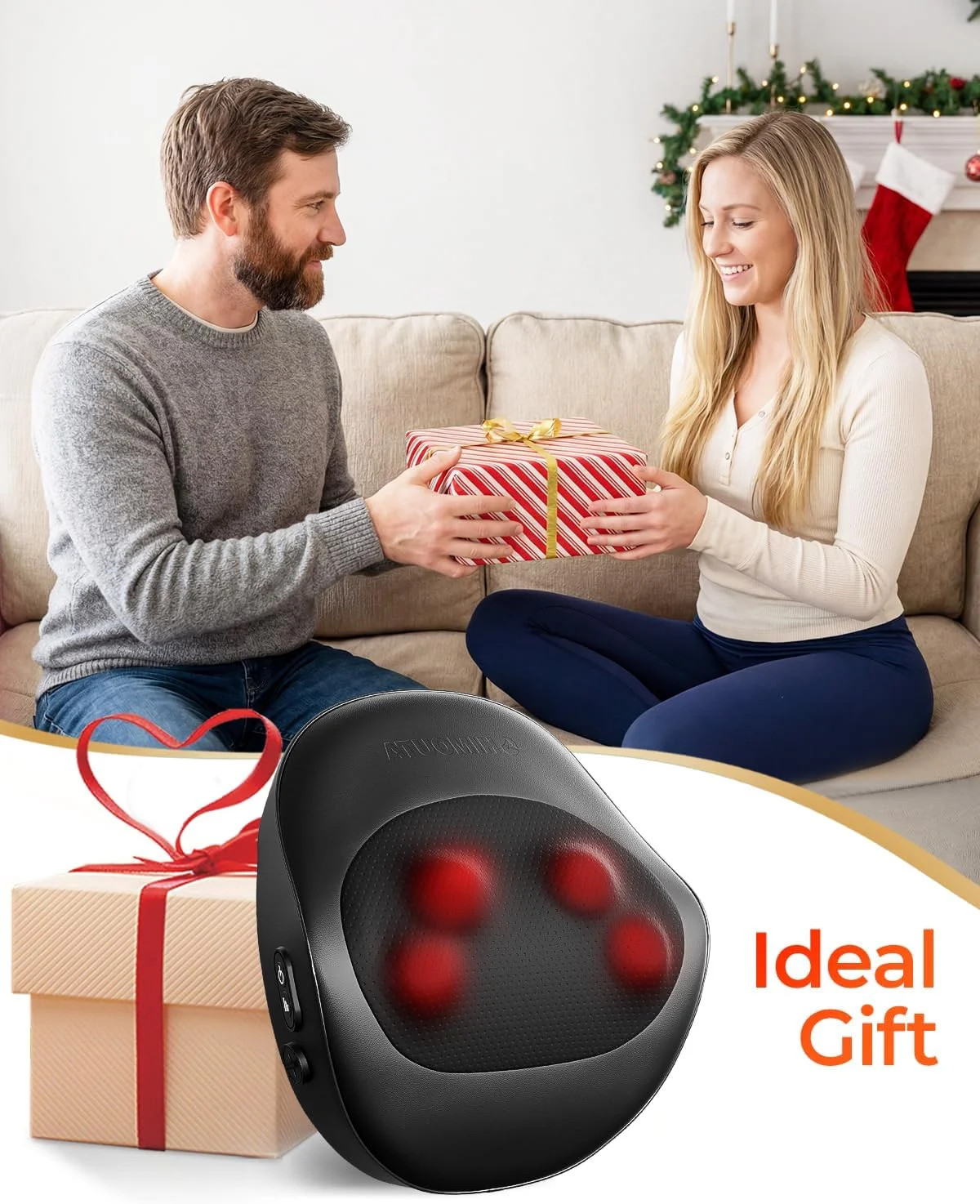 Electric Neck Massager Pillow, Ultra-Quiet Corded Neck and Shoulder Massager wit
