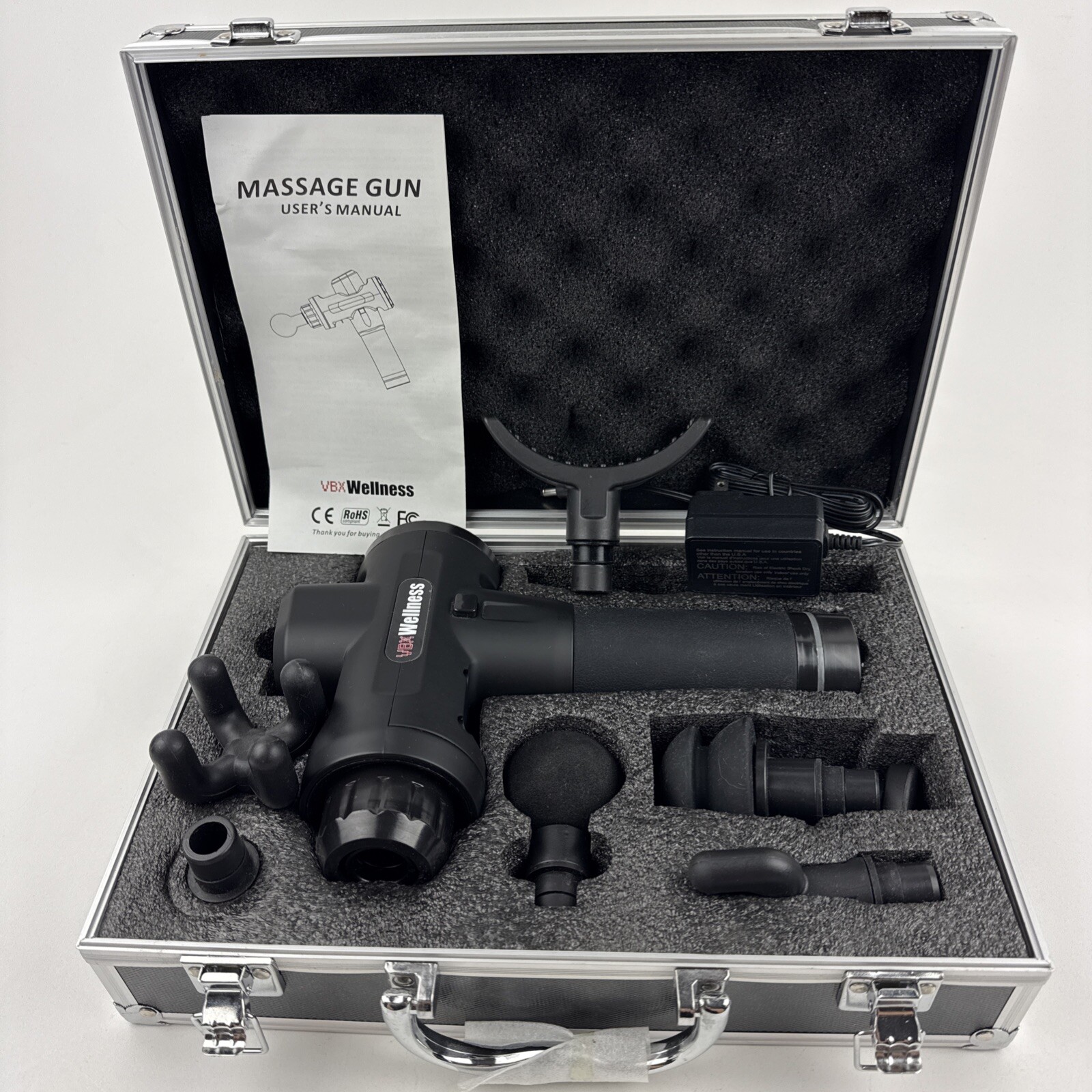 VBX 8-Piece Massage Gun Therapy Tested & Working w Case & Charger