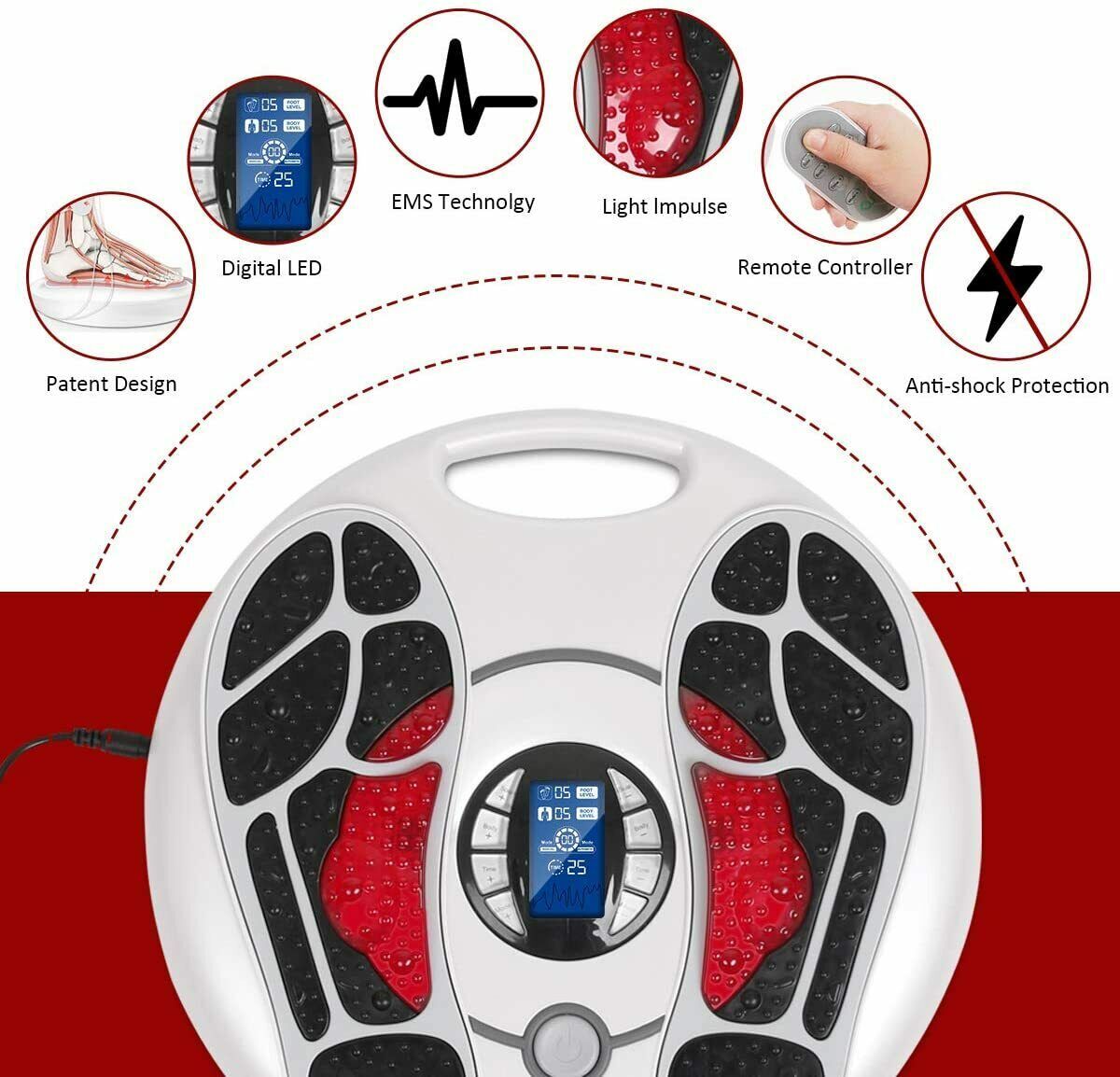 OSITO Circulatory Foot Massager for Neuropathy EMS TENS for Muscle Pain Relief