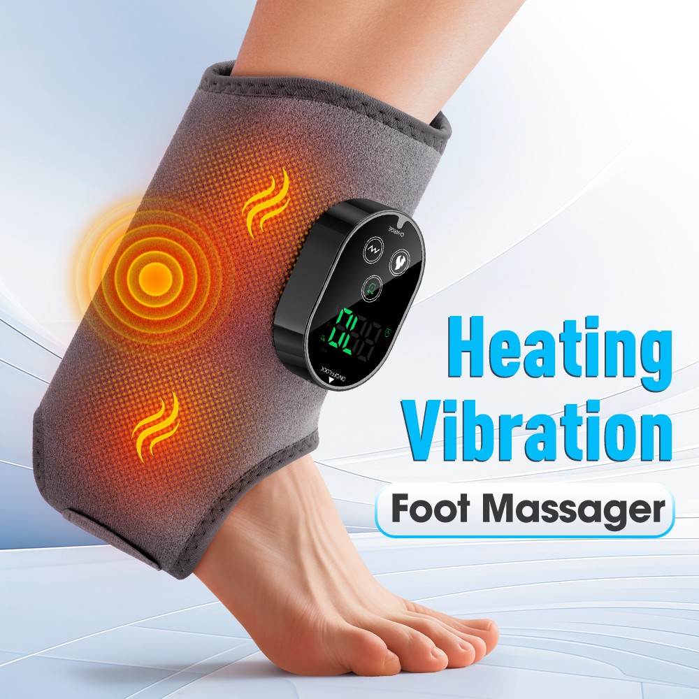 Electric Foot Ankle Massager Pain Relief with 6 Heat Levels & 3 Vibration Modes