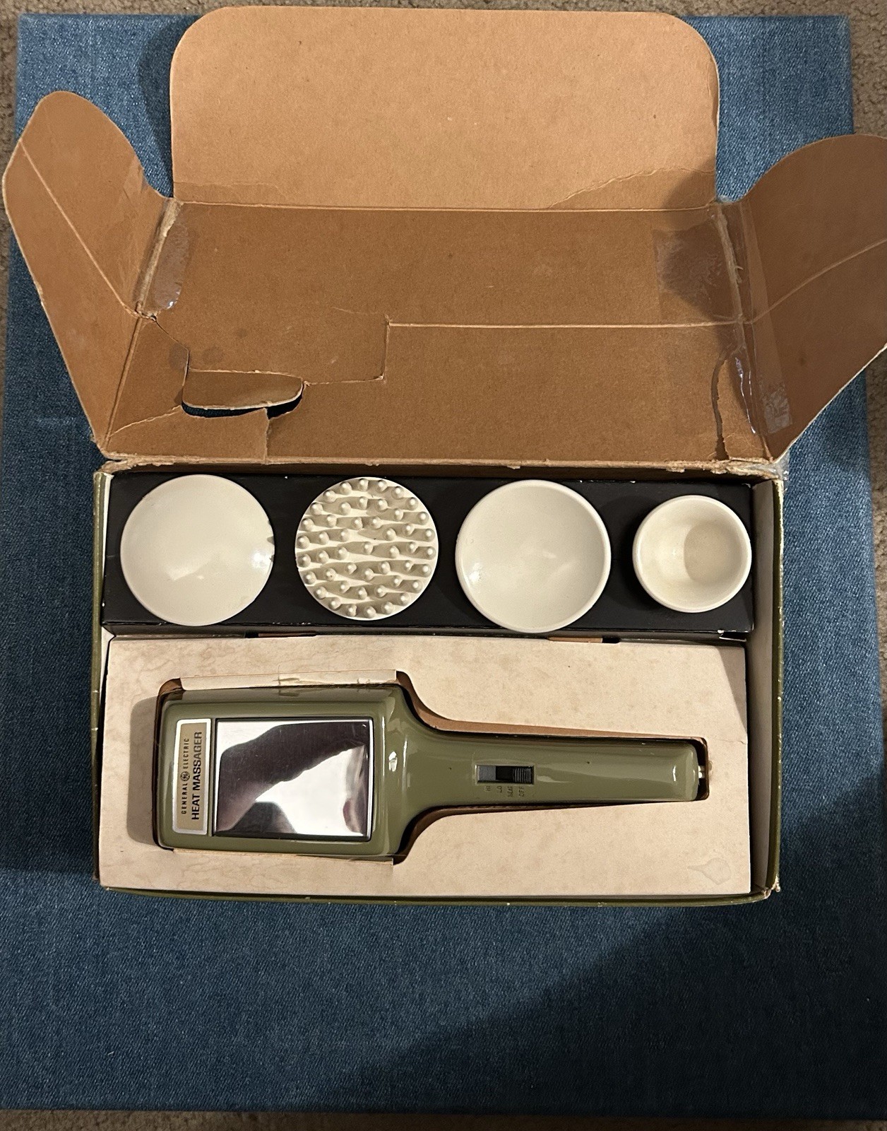 GE Heat Massager MR-2 Vintage with All Attachments Tested