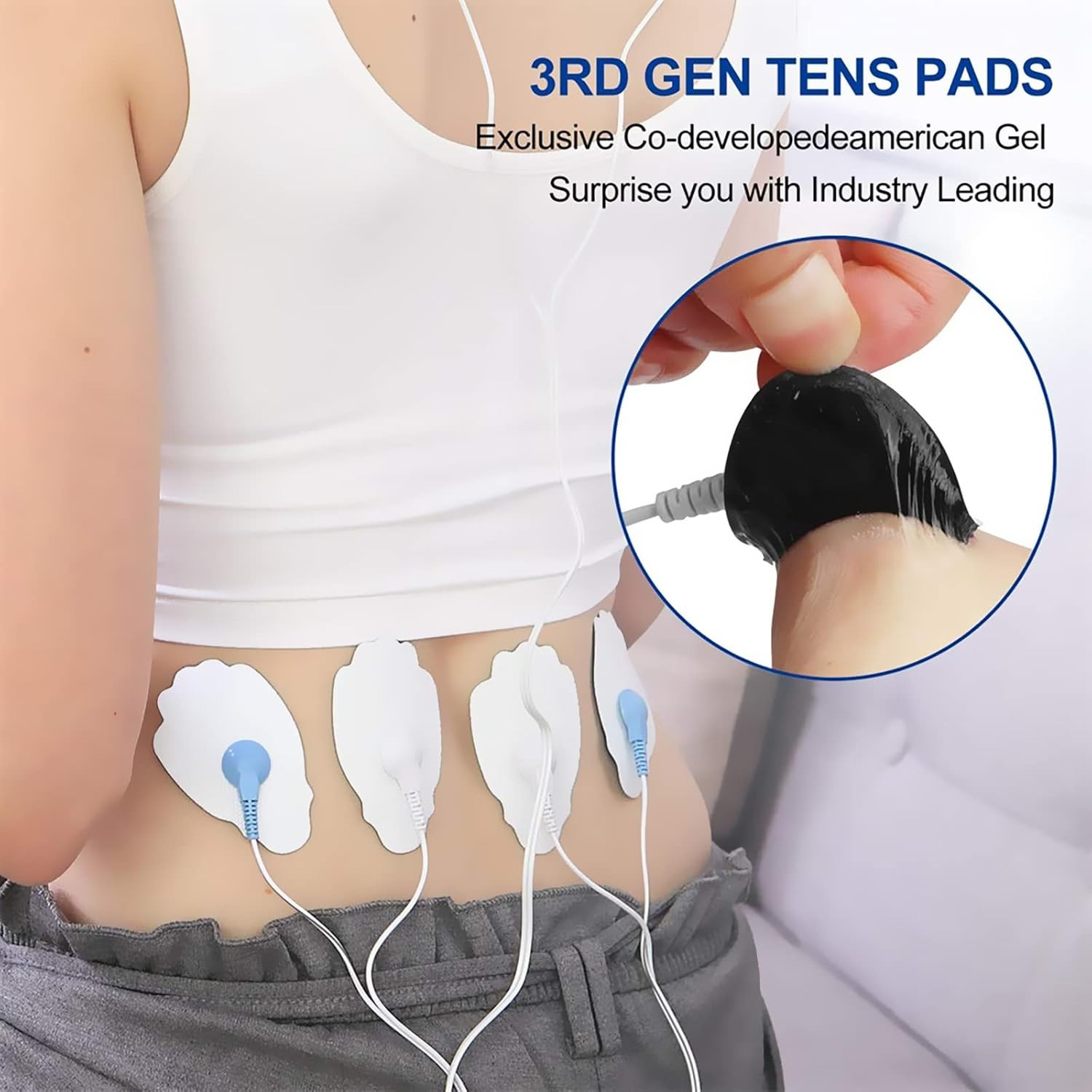 TENS/EMS Unit Replacement Pads 20 Pack 3.5Mm Snap Electrode Patches for Electro