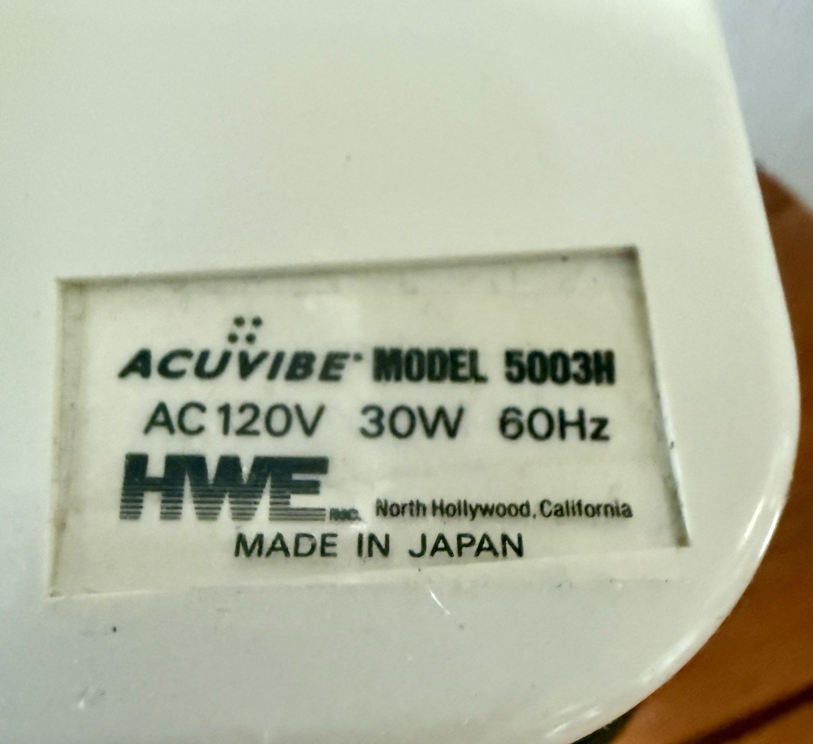 Vtg. Acuvibe Lumbar Full Body Massager Model 5003H Professional~Tested
