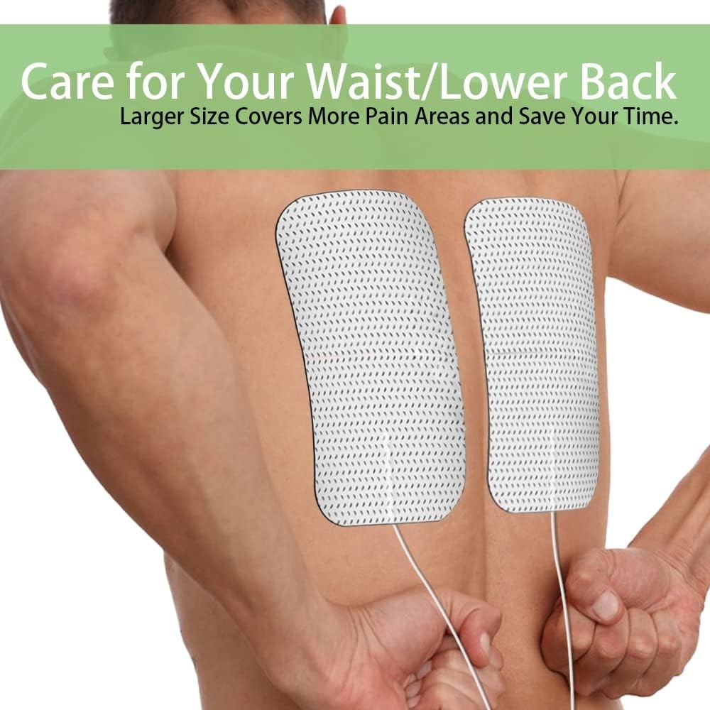 TENS Unit Replacement Pads for Waist and Lower Back Pain Relief 4X8″ Large TENS