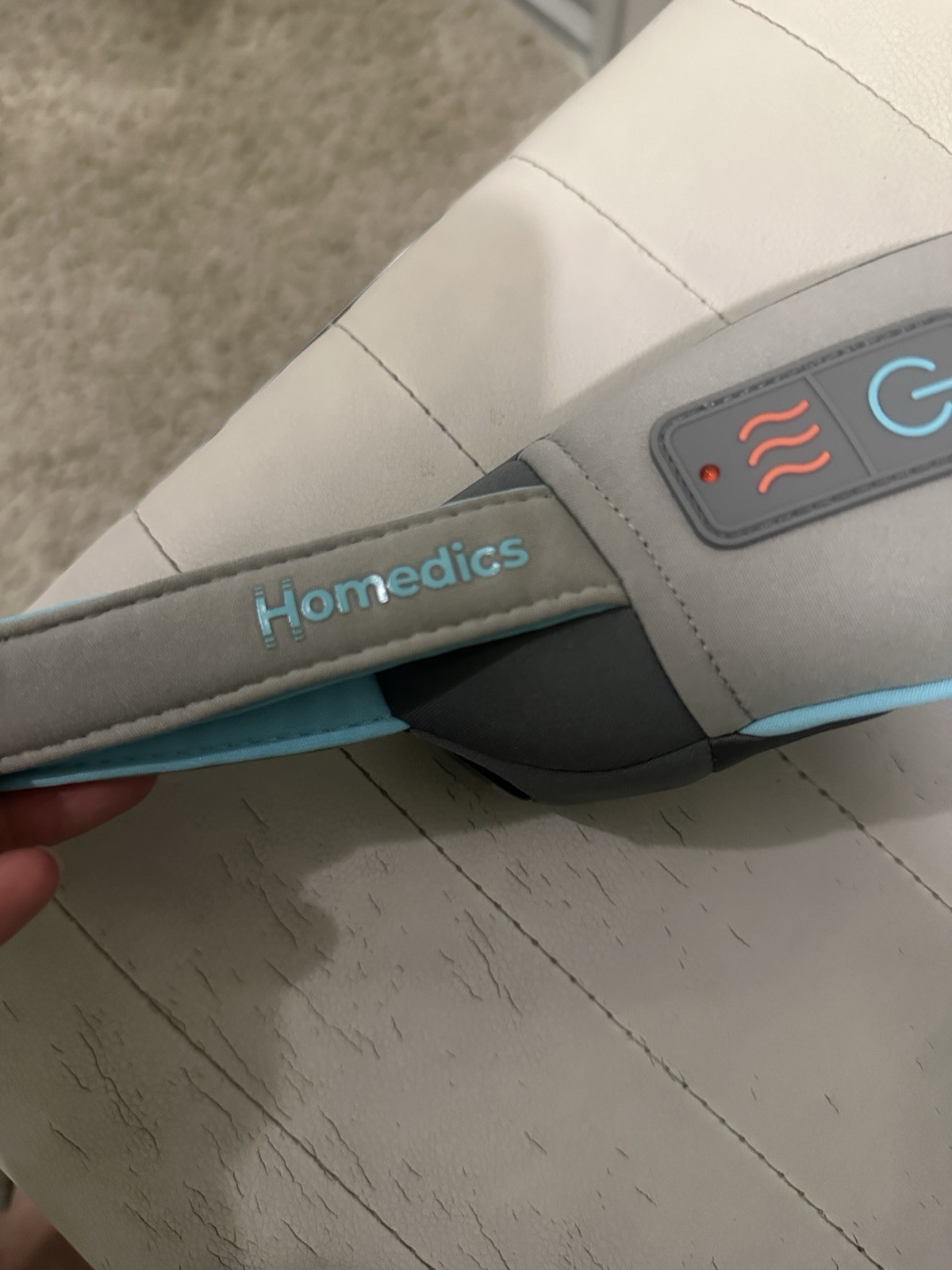 HoMedics Heated Neck & Shoulder Massager, Corded Electric, Gray/Blue
