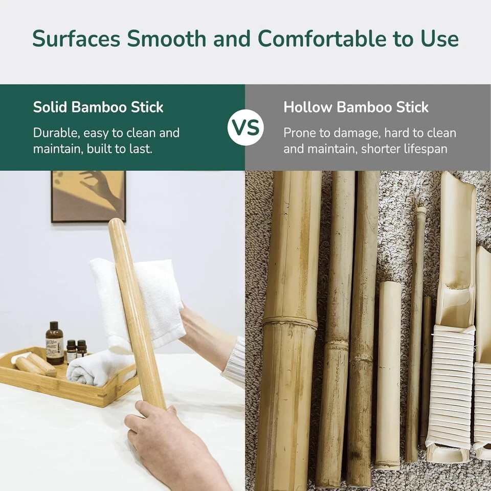 1 PCS Solid Bamboo Massage Stick for Body Shaping Bamboo Massage Roller Stick