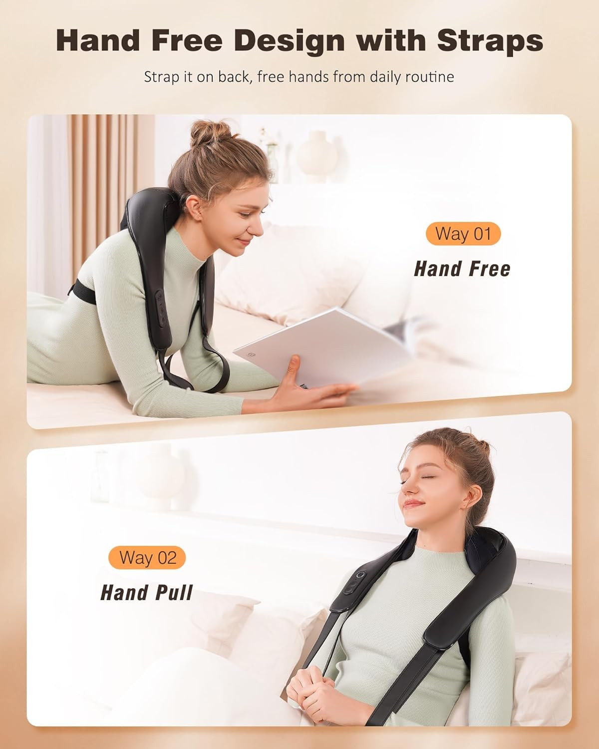 KNQZE Neck and Shoulder Massager with Heat, Cordless Back and Neck Massager, Upg