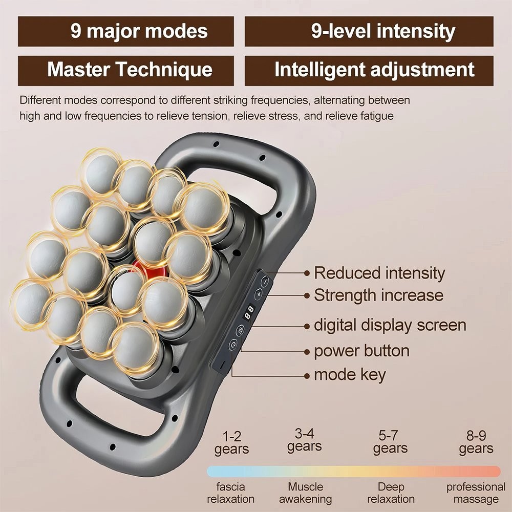 16 Head Massage Gun Deep Tissue Percussion Massager Electric Body Massage Tool