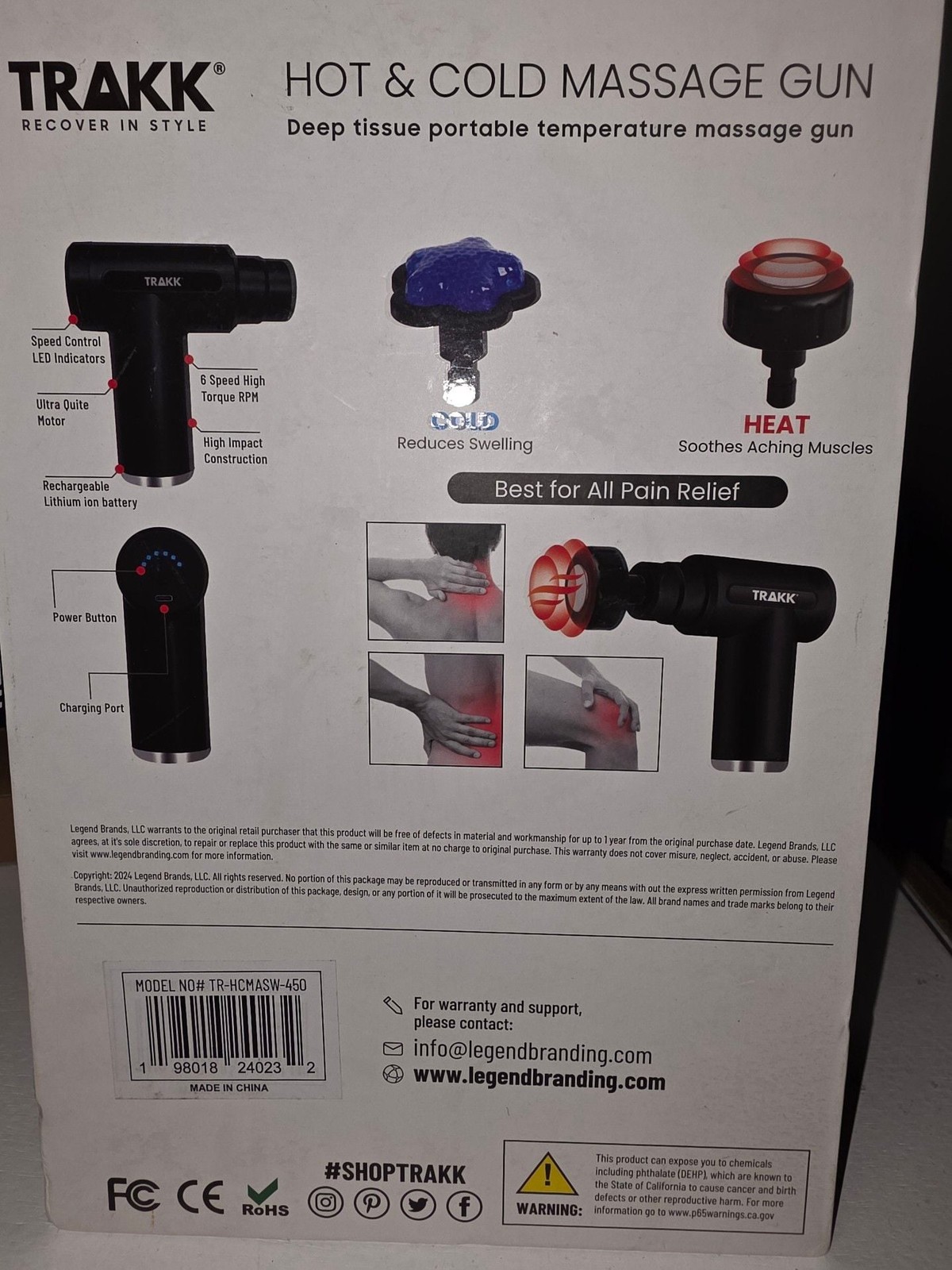 TRAKK Compact Hot & Cold Massage Gun,