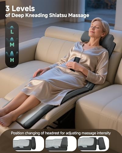 Snailax Shiatsu Back Massage Mat with Heat, Vibration Full Body Pad
