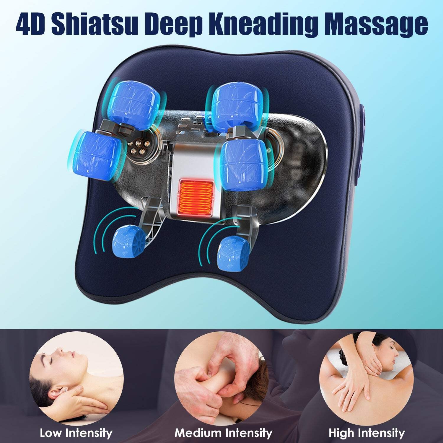 Cordless Neck Shoulder Massager With Soothing Heating 3 Intensity Levels 2 Heati