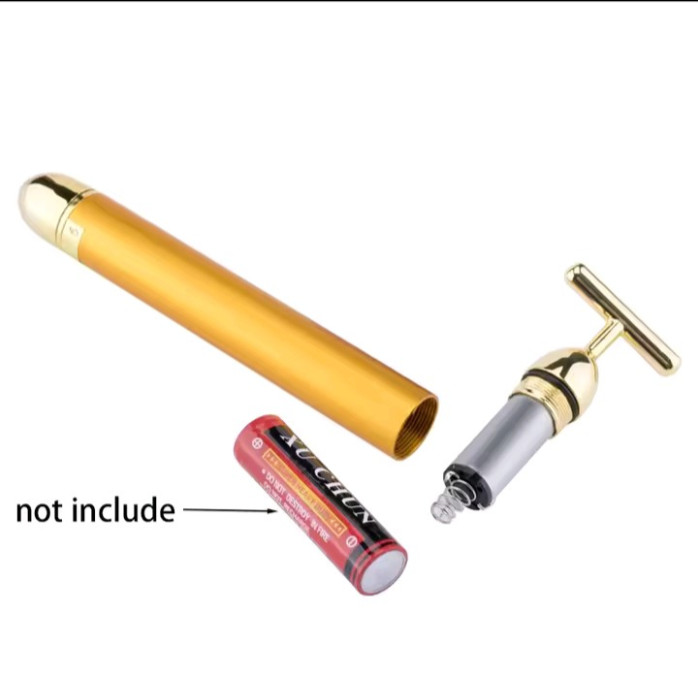Facial Massage Roller Vibrating Beauty Massager Stick Portable Gold Tone